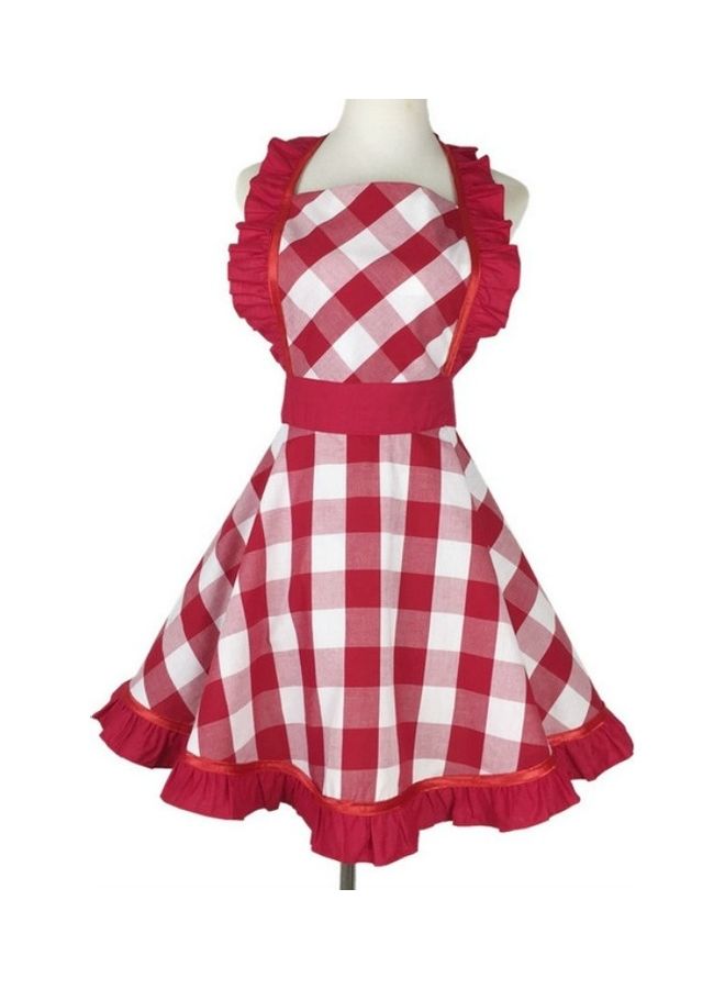 Cotton Apron Red/White 72x48cm - Image 1