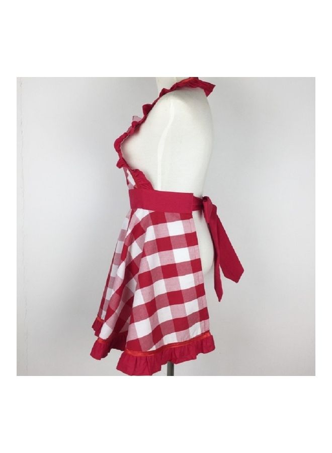Cotton Apron Red/White 72x48cm - Image 2