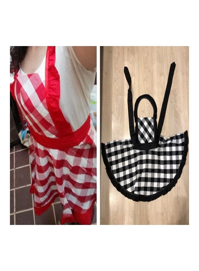 Cotton Apron Red/White 72x48cm - Image 5