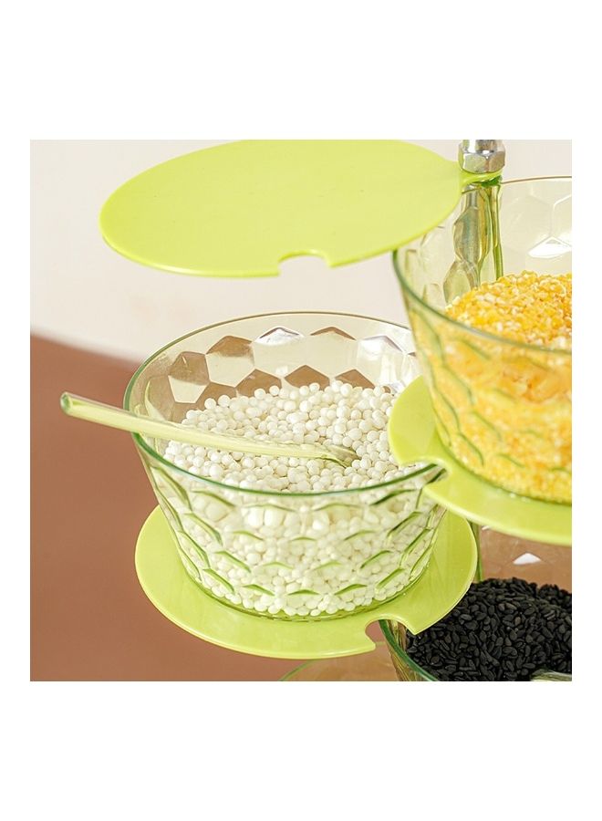4 Layer Rotatable Vertical Seasoning Box Set With Spoon Green - Image 3