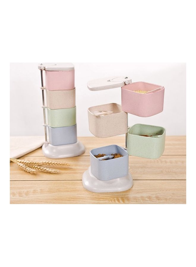 Generic - 8-Piece Seasoning Containers With Spoons Multicolour 26.5x12.5cm - Image 1