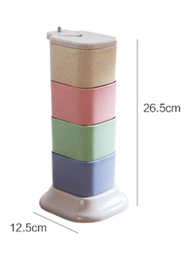 Generic - 8-Piece Seasoning Containers With Spoons Multicolour 26.5x12.5cm - Image 1