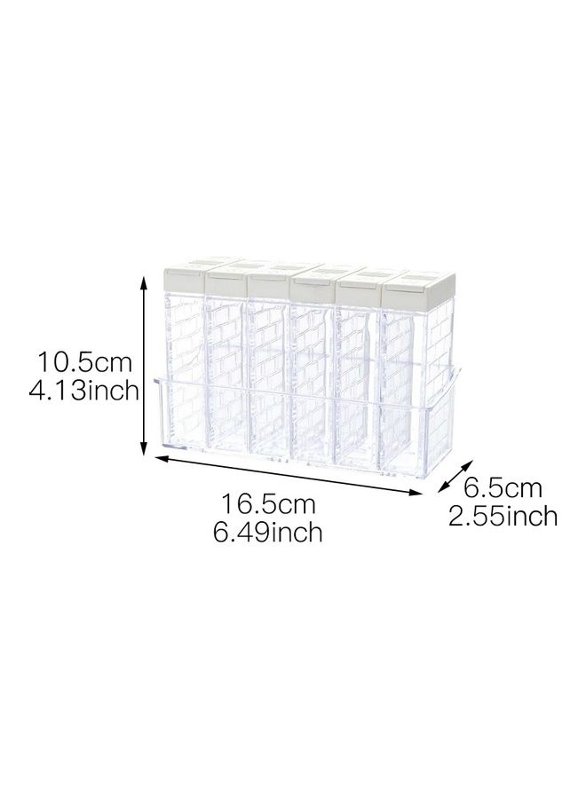 6-Piece Spices Storage Jars Brown/Clear 20 x 11 x 10cm - Image 2
