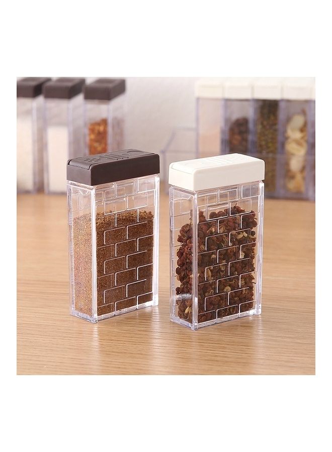 6-Piece Spices Storage Jars Brown/Clear 20 x 11 x 10cm - Image 4