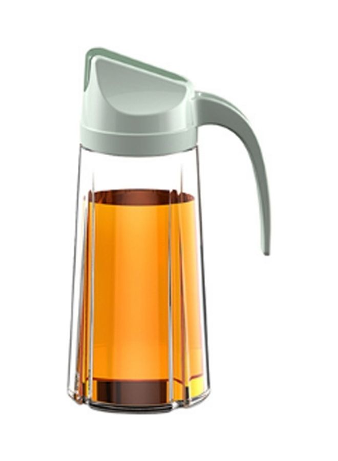 2-Piece Leak-Proof Oil Bottle with Lid and Handle Green/Clear 630ml  - Image 1