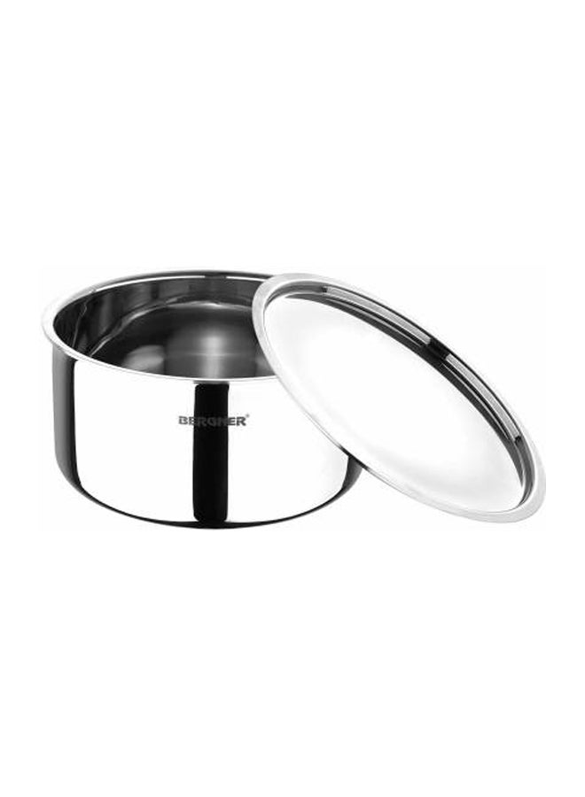 بيرجنر إناء طهي الطعام يعمل بالحث المغناطيسي ومزود بغطاء زجاجي فضي 28.5x38.5x30سم - Image 2