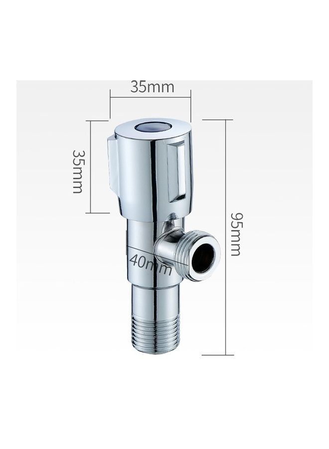 2-Piece Stainless Steel Double Outlet Angle Valve Silver - Image 3