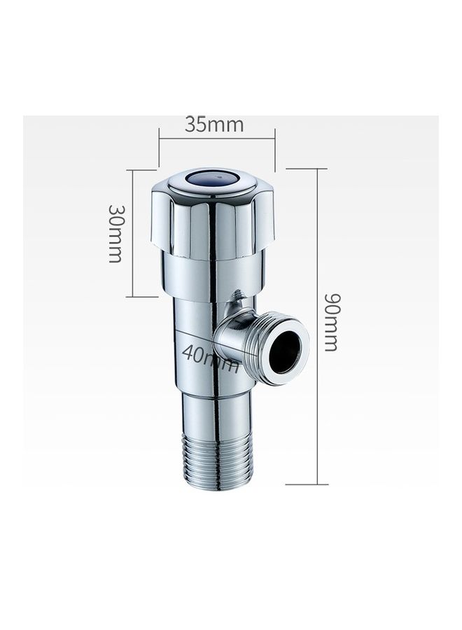 طقم صمام زاوية بمخرج مزدوج من الستانلس ستيل من قطعتين فضي - Image 3