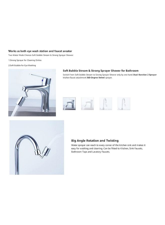 Generic - Anti-Splash Spout Filter Dual-Function Faucet Silver - Image 1