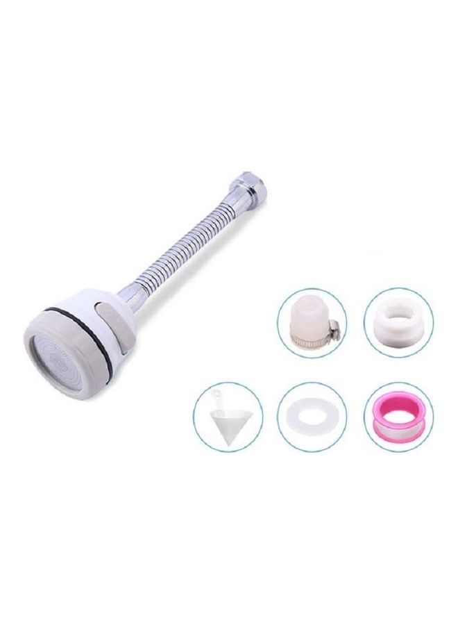 صنبور مرن مضاد للرذاذ وموفر للماء مع 3 ملفات وفلتر فضي/أبيض - Image 1