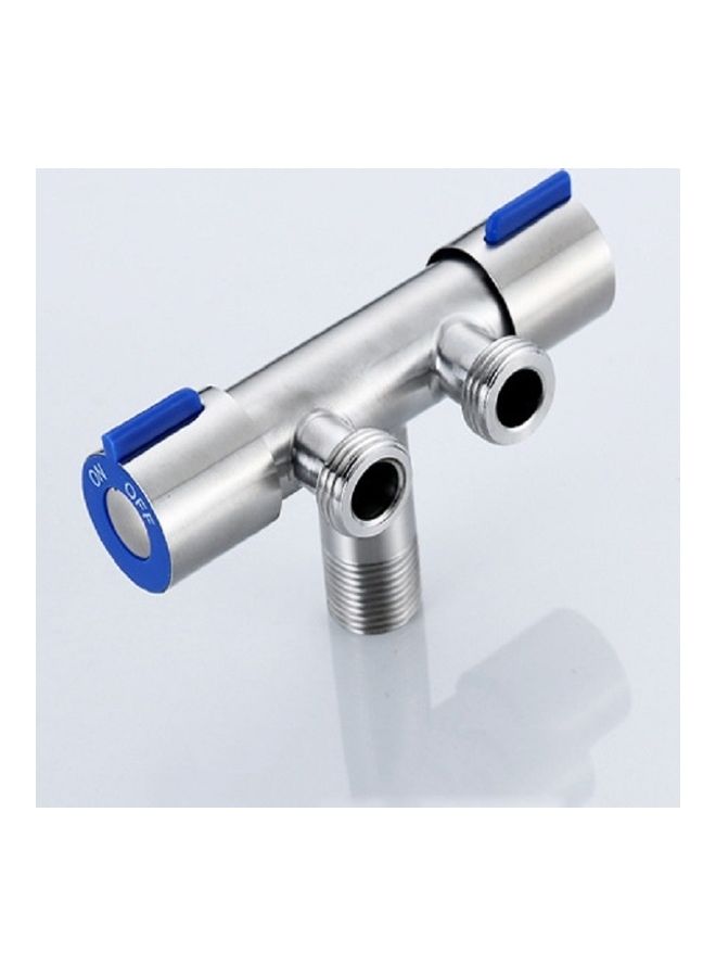 Generic - Stainless Steel Multi-Function Three-Way Valve Faucet with 4-Point Thread Silver - Image 1