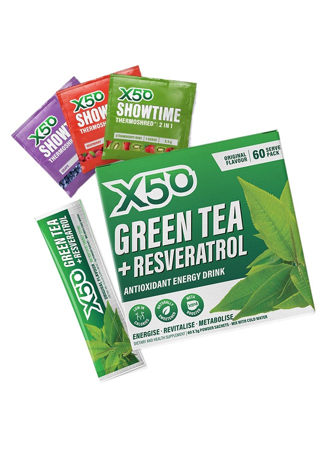 Original Flavor Green Tea Plus Resveratrol Energy Drink, Pack Of 60