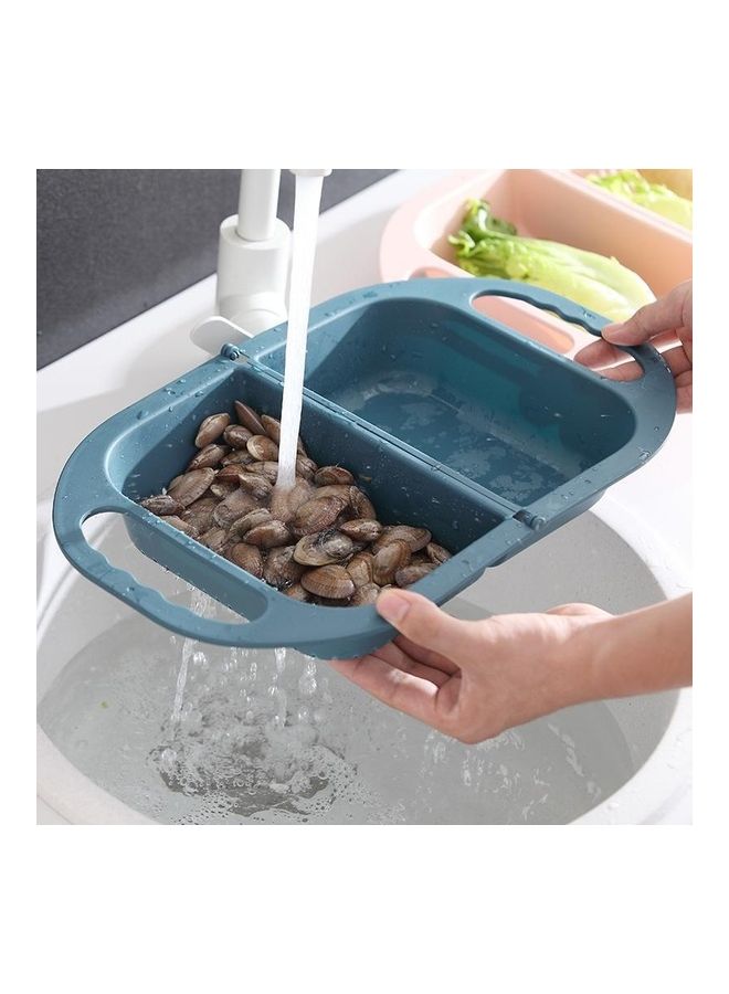 Creative Folding Fruit Draining Basket Dark Blue  - Image 1