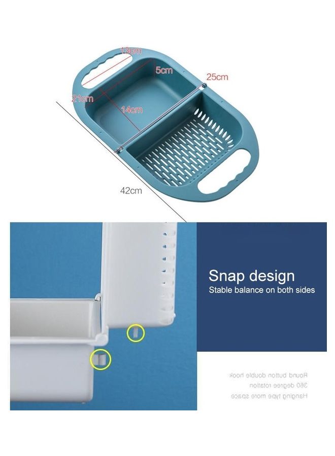 Creative Folding Fruit Draining Basket Dark Blue  - Image 3