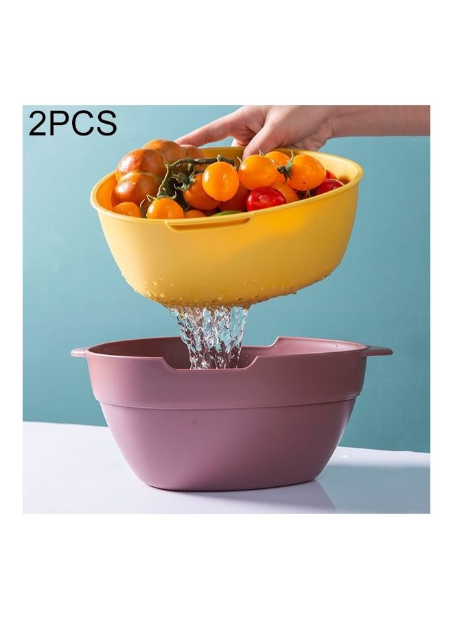 2-Piece Double-Layer Drain Basket Red/Yellow 