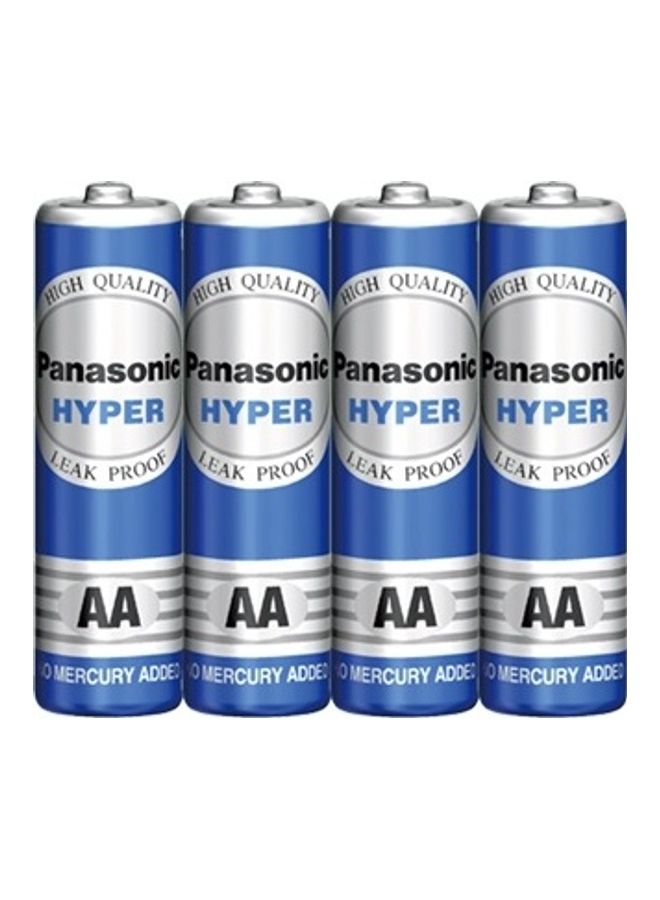 60-Piece Hyper Manganese AA-Size Battery R6UT/4S Blue/Silver 14.5 × 50.5millimeter 