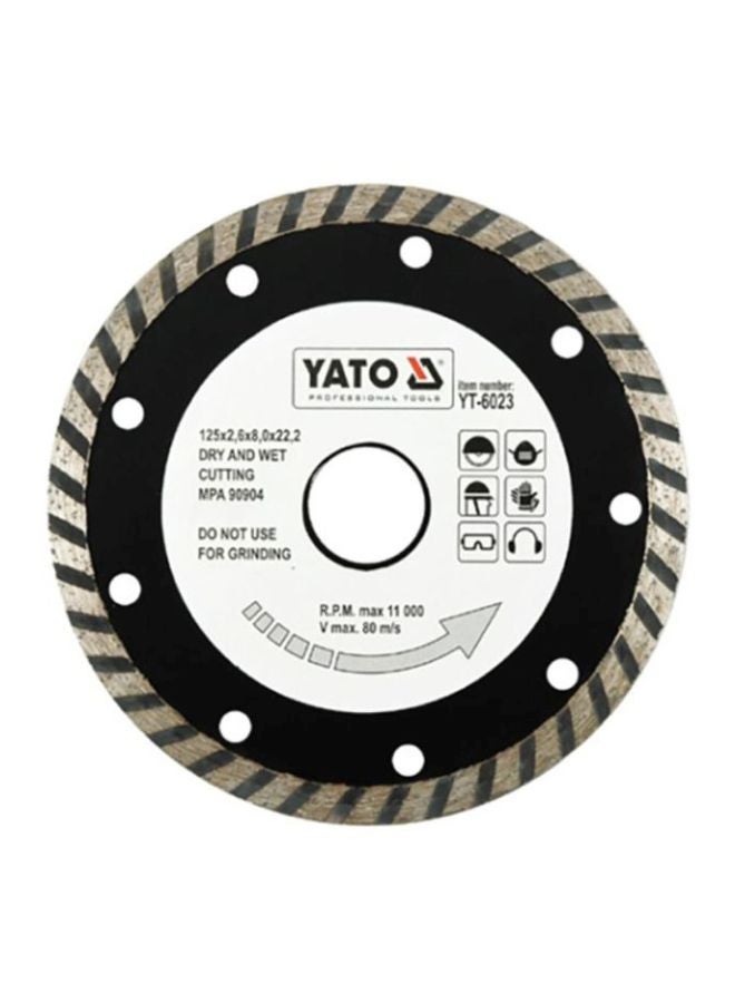 ياتو شفرة ألماسية -انش تربو- مقاس  125x2.6x22.2مم طراز YT-6023 أسود/ فضي - Image 1