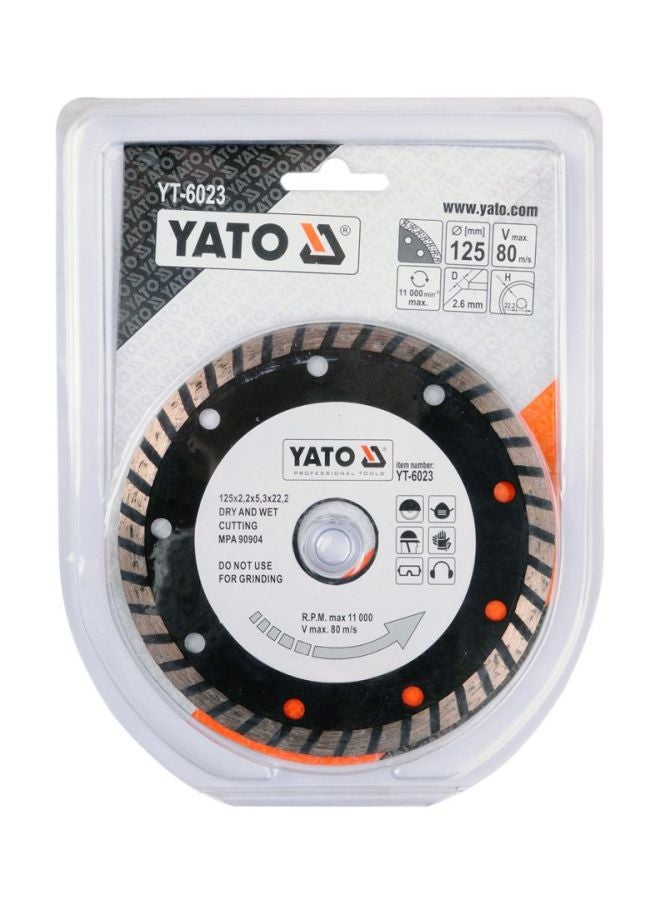 ياتو شفرة ألماسية -انش تربو- مقاس  125x2.6x22.2مم طراز YT-6023 أسود/ فضي - Image 2