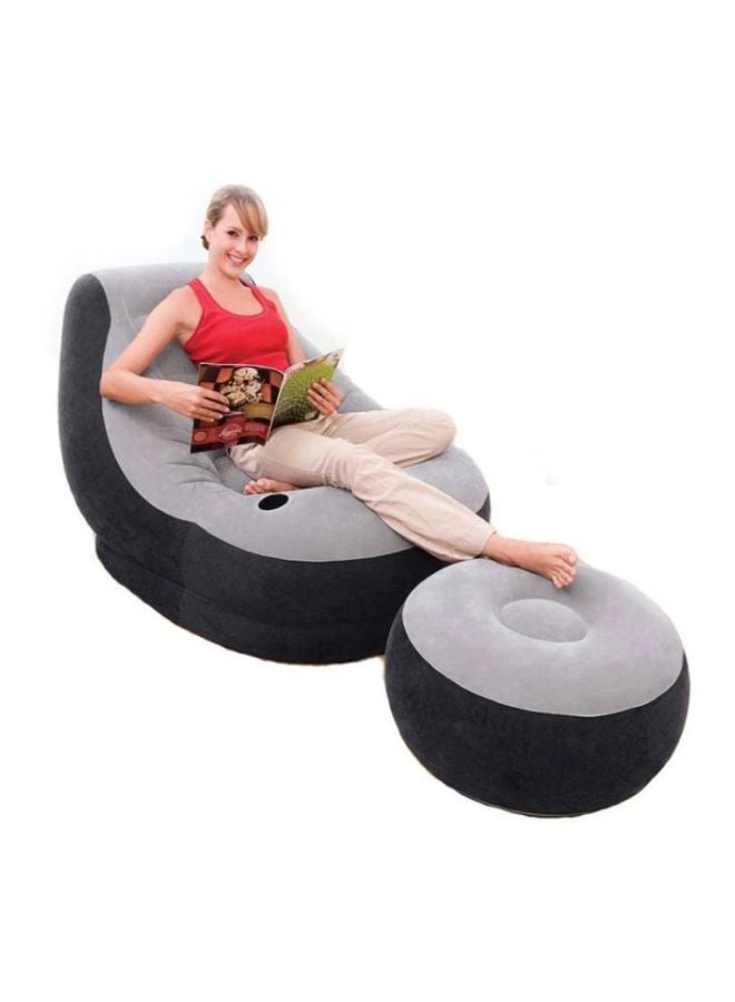 انتكس كرسي ألترا لاونج قابل للنفخ رمادي/أسود، 102x137x79 سم رمادي/أسود 102x137x79سم - Image 5