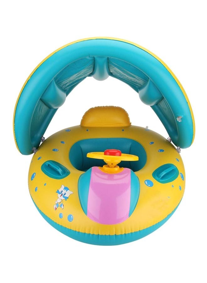 Beauenty Inflatable Baby Pool Float Swimming Ring With Sun Canopy 73x64x38cm  - Image 1