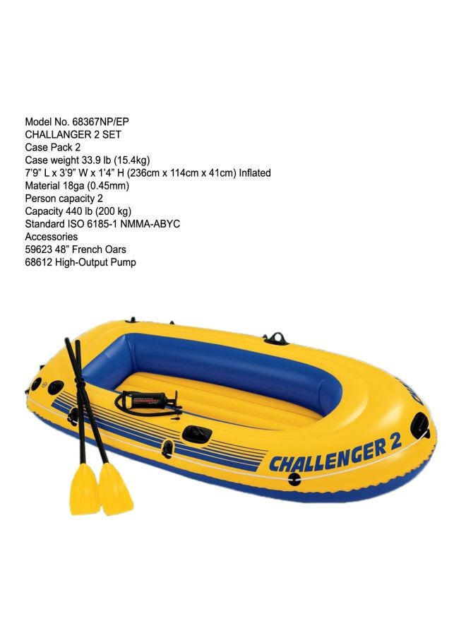 انتكس مجموعة قارب الماء المطاطي تشالنجر 2 236x114x41سم - Image 4