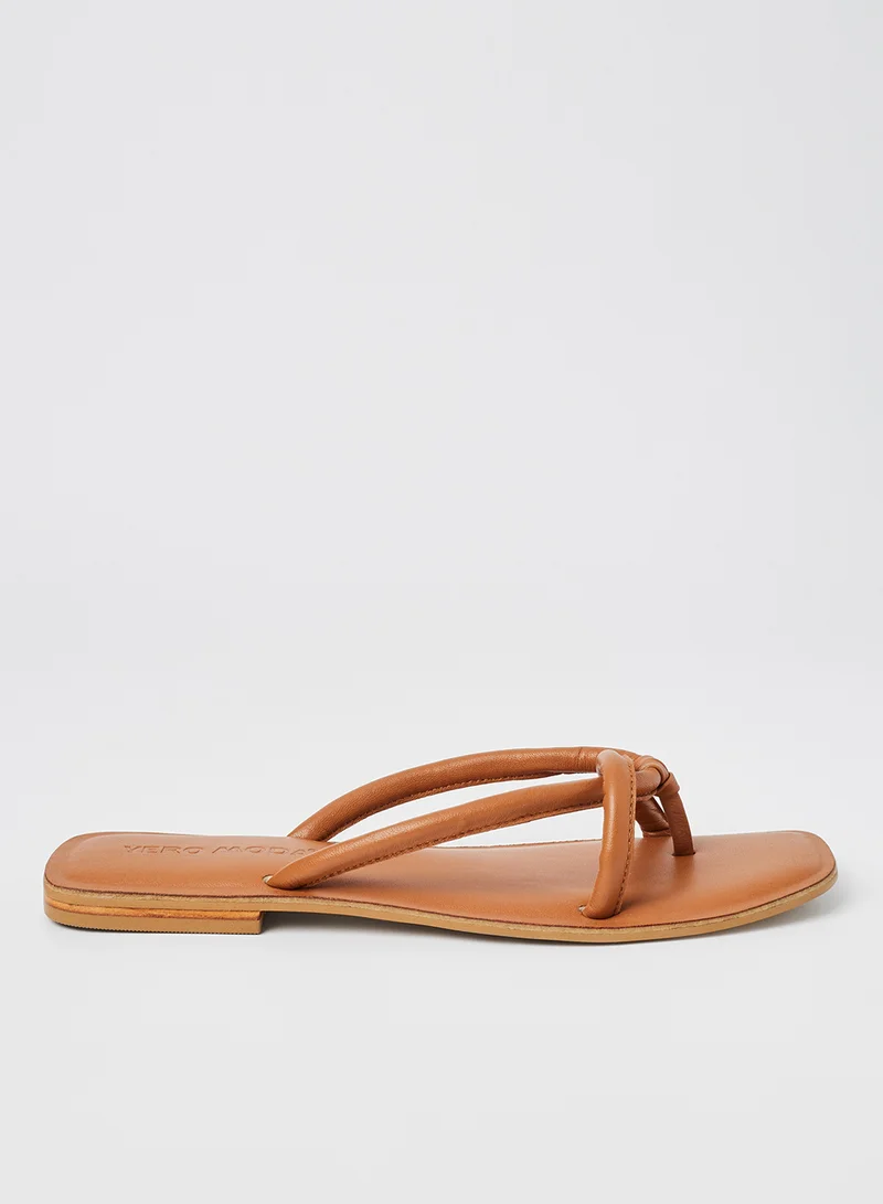 VERO MODA Flino Flat Sandals Cognac
