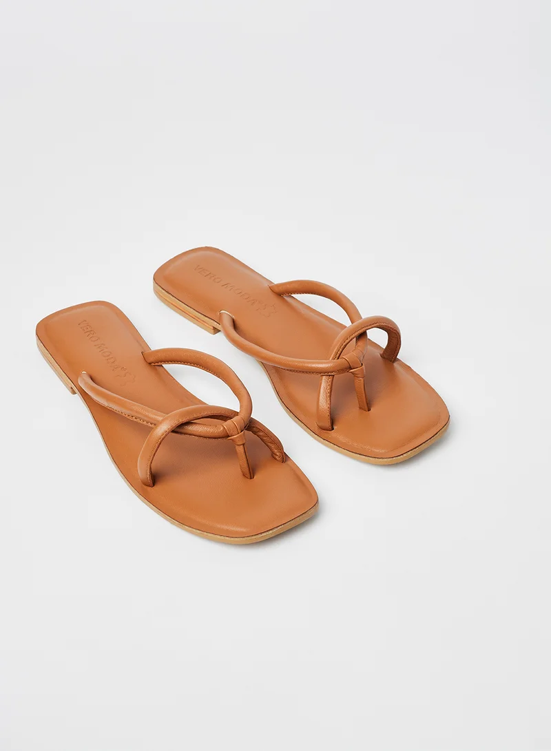 VERO MODA Flino Flat Sandals Cognac