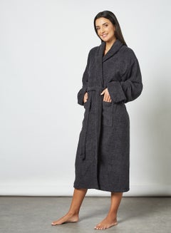 Bathrobe - 380 GSM 100% Cotton Terry Silky Soft Spa Quality Comfort - Shawl Collar & Pocket - 1 Piece Black S/M - v1622950989/N43754127A_6