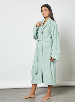 Noon East Bathrobe - 380 GSM 100% Cotton Terry Silky Soft Spa Quality Comfort - Shawl Collar & Pocket - 1 Piece Surf L/XL  - Image 4