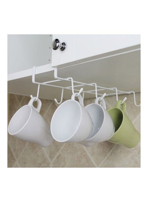 8-Hook Hanging Cup Holder White 30x20x28cm