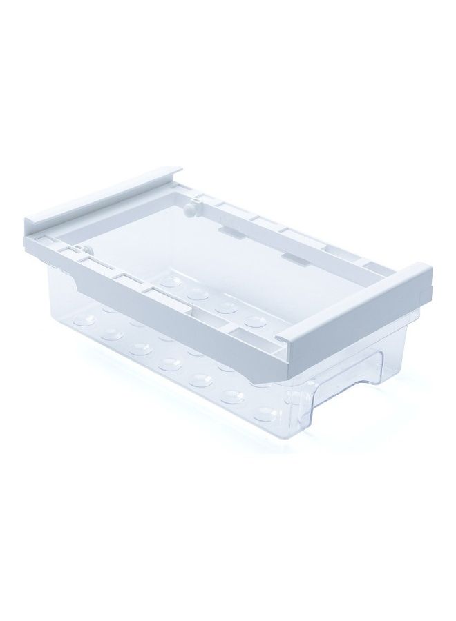 صندوق تخزين للثلاجة أبيض/ شفاف 19x31x11سم - Image 1