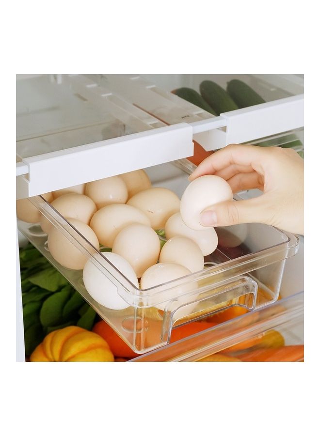 صندوق تخزين للثلاجة أبيض/ شفاف 19x31x11سم - Image 2