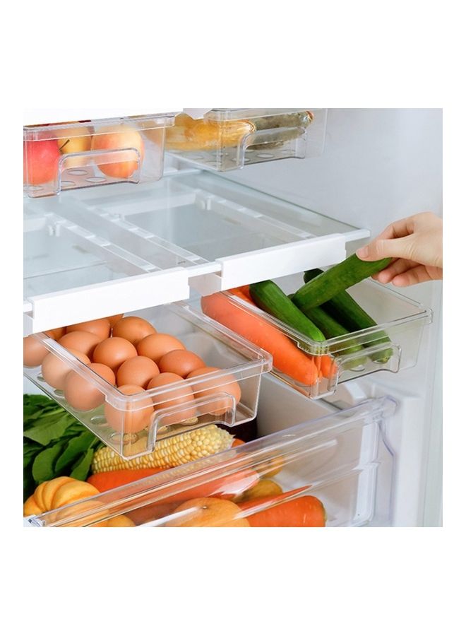 صندوق تخزين للثلاجة أبيض/ شفاف 19x31x11سم - Image 3