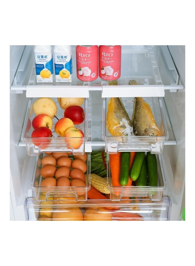 صندوق تخزين للثلاجة أبيض/ شفاف 19x31x11سم - Image 4
