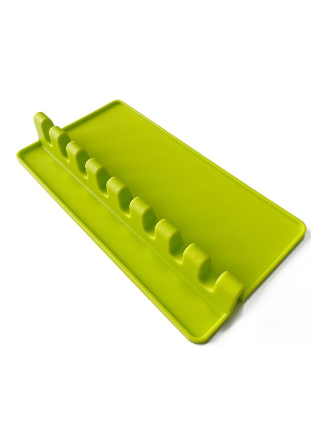 طقم حامل ملاعق من السيليكون مكون من قطعتين أخضر 10x4.5x3.54بوصة  - Image 1