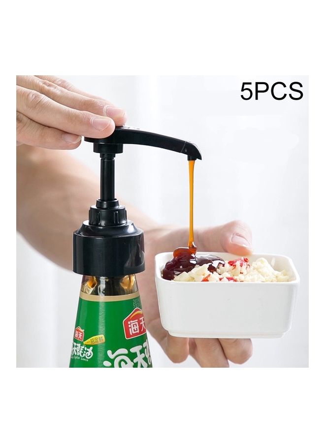 طقم رؤوس لمضخة بفوهة للزجاجات من 5 قطع أسود - Image 2