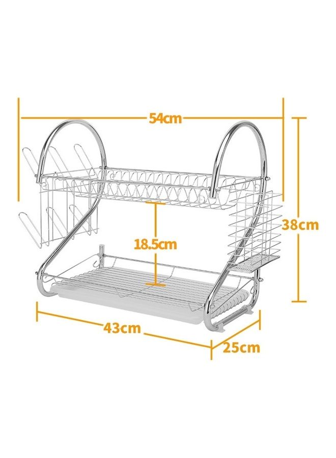 Stainless Steel Kitchen Rack Silver 43x25x38cm - Image 2