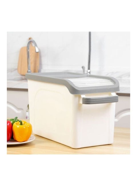Thickened Moisture-Proof Rice Barrel Window Rice Storage Box Grey/White