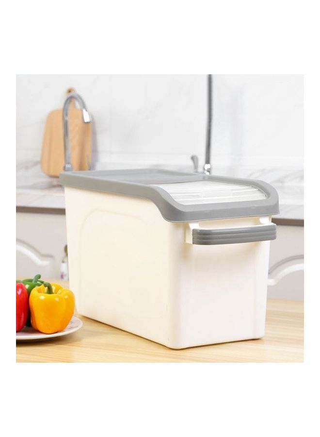 Generic - Thickened Moisture-Proof Rice Barrel Window Rice Storage Box Grey/White - Image 1