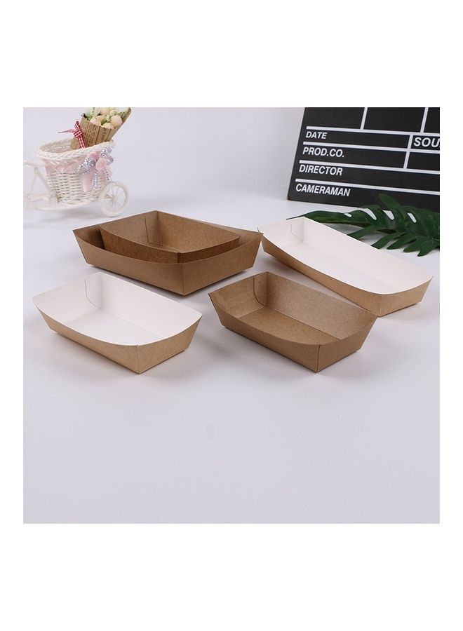 Generic - 100-Piece Waterproof And Oil-Proof Food Packaging Box Brown/White 18x19x18cm - Image 1