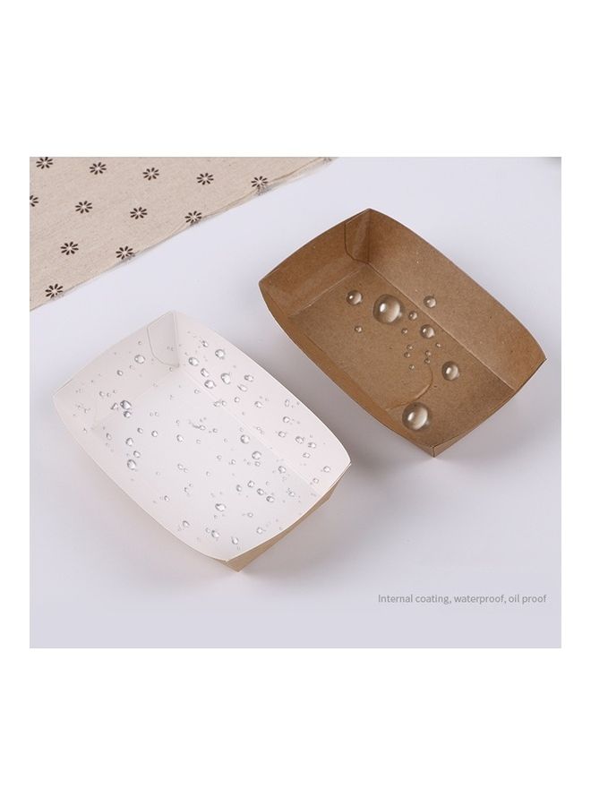 Generic - 100-Piece Waterproof And Oil-Proof Food Packaging Box Brown/White 18x19x18cm - Image 1