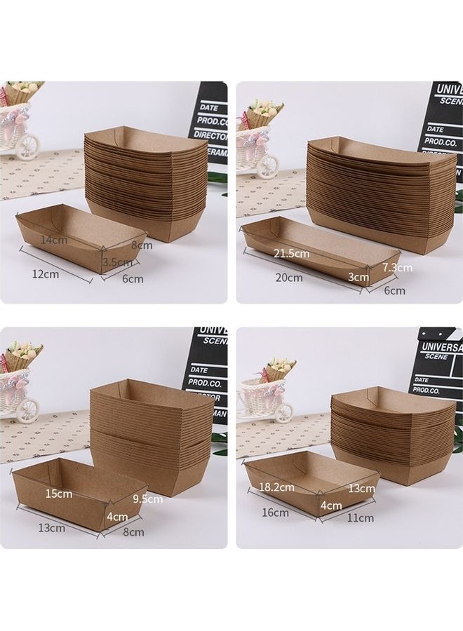Generic - 100-Piece Waterproof And Oil-Proof Food Packaging Box Brown/White 18x19x18cm - Image 1