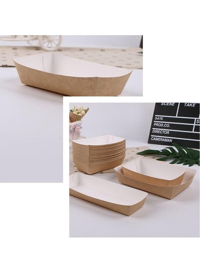 Generic - 100-Piece Waterproof And Oil-Proof Food Packaging Box Brown/White 18x19x18cm - Image 1