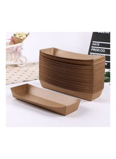 Generic 100-Piece Waterproof And Oil-Proof Food Packaging Box Brown 25x19x18cm  - Image 1