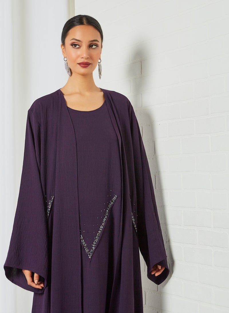 Bousni - Comfortable Stylish Abaya Purple - Image 1