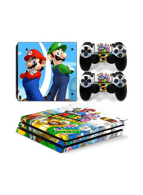 Console And Controller Sticker Set For PlayStation 4 Pro Super Mario