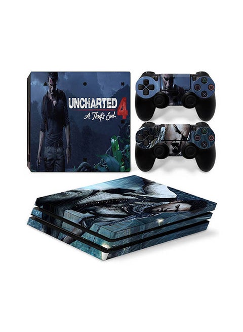 Console And Controller Sticker Set For PlayStation 4 Pro Uncharted