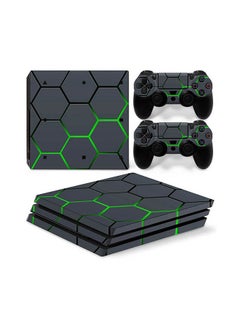 Console And Controller Sticker Set For PlayStation 4 Pro Green Neon