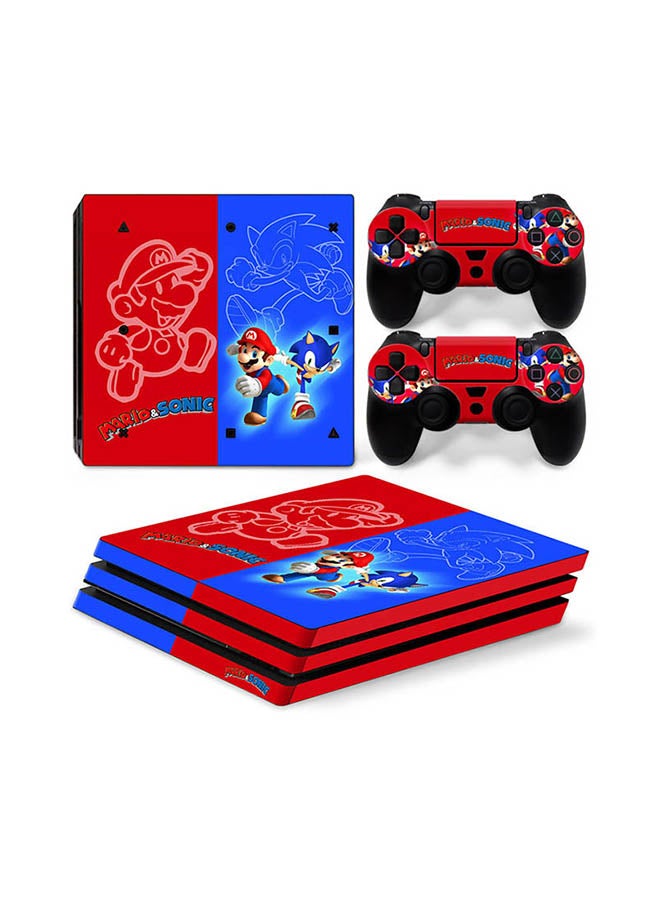 Console And Controller Sticker Set For PlayStation 4 Pro Mario Sonic