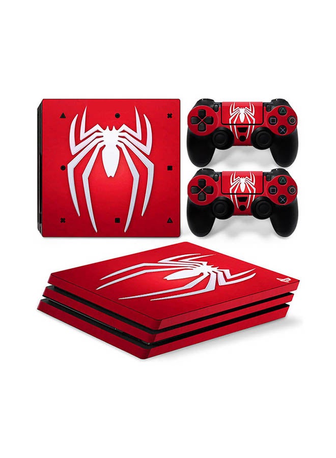 Vinyl Decal - Console And Controller Sticker Set For PlayStation 4 Pro Spider Man - Image 1